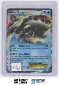 2012 Pokemon Black & White Dark Explorers Holo Kyogre EX #26/108 - Image 1