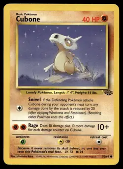 2000 Pokemon TCG Jungle #50 Cubone Near Mint - Image 1