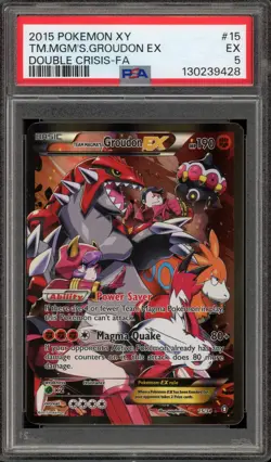 Pokemon Team Magma's Groudon EX Double Crisis Full Art #15 PSA 5 - Image 1