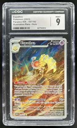 2023 Pokemon SV Paradox Rift Espathra #197/182 CGC 9 - Image 1