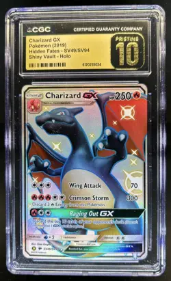 2019 Pokemon SM Hidden Fates Charizard GX PRISTINE #SV49/SV94 CGC 10 - Image 1