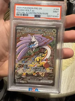 2025 Pokemon Raging Bolt ex #166 Special Illustration Rare PSA 9 Mint Paradox - Image 1