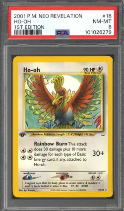 Pokemon Neo Revelation 1st Edition Ho-Oh 18/64 PSA 8 - Image 1
