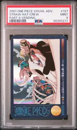 PSA 9 One Piece Visual Adventure Carddass Prism No.127 Straw Hat Crew 2001 - Image 2
