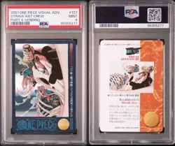 PSA 9 One Piece Visual Adventure Carddass Prism No.127 Straw Hat Crew 2001 - Image 4