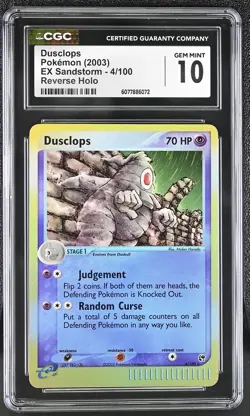 CGC 10 GEM MINT Dusclops 2003 EX Sandstorm 4/100 Reverse Holo Pokemon Card - Image 1
