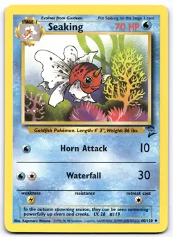 Seaking 060/130 Base Set 2 Pokemon Card Vintage WOTC | LP - Image 1