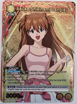 Union Arena Trading Card TCG Asuka Shikinami Langley Foil UE15BT/EVA1-012 Bandai - Image 1
