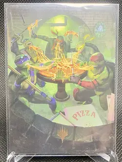 MTG - Art Series Teenage Mutant Ninja Turtles - Food Chain Gold Stamped Art Card - Image 1