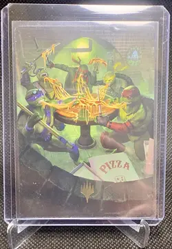 MTG - Art Series Teenage Mutant Ninja Turtles - Food Chain Gold Stamped Art Card - Image 3
