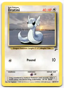Dratini 038/130 Base Set 2 Pokemon Card Vintage WOTC | LP - Image 1