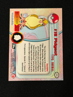 Pokemon TCG Pidgeot #18 Topps Trading Cards Series 1 Chrome Foil Holo LP - Image 2