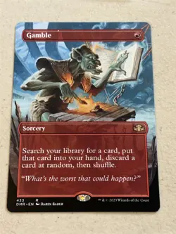 mtg borderless Gamble, red tutor, Dominaria Remastered, unplayed - Image 1