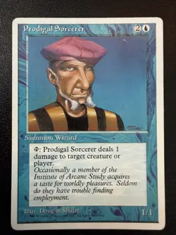 MTG Prodigal Sorcerer - Fourth Edition ** ALTERNATE ** Rare Limited Print Run - Image 1