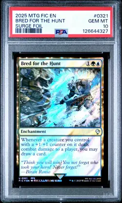 2025 MTG FINAL FANTASY COMMANDER SURGE FOIL #0321 BRED FOR THE HUNT PSA 10 - Image 1
