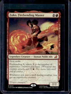 2025 Magic The Gathering MTG Avatar Last Airbender Zuko Firebending Master #0127 - Image 1