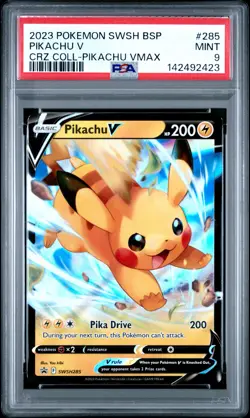 2023 POKEMON SWSH BLACK STAR PROMO #285 PIKACHU V PSA 9 - Image 1