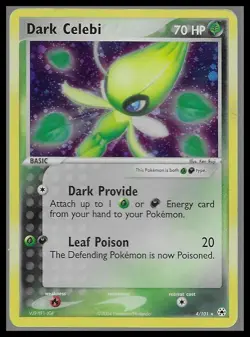 Dark Celebi Pokemon Card 4/101 EX Hidden Legends -Creased- - Image 1
