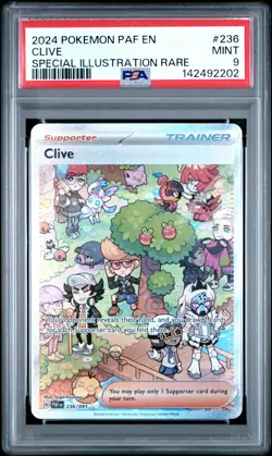 2024 POKEMON PAF EN-PALDEAN FATES SPECIAL ILLUSTRATION RARE #236 CLIVE PSA 9 - Image 1