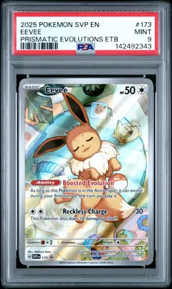 2025 POKEMON SVP EN-SV BLACK STAR PROMO #173 EEVEE PSA 9 - Image 1