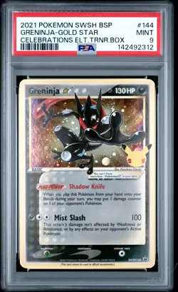 2021 POKEMON SWSH PROMO CELEBRATIONS ETB #144 GRENINJA-GOLD STAR PSA 9 - Image 1
