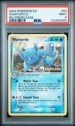 2004 POKEMON EX FIRE RED & LEAF GREEN PRERELEASE #50 WARTORTLE PSA 9 - Image 1