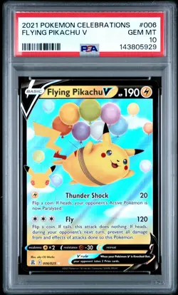 2021 POKEMON CELEBRATIONS #006 FLYING PIKACHU V PSA 10 - Image 1