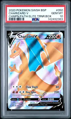 2020 POKEMON SWSH PROMO CHAMPION'S PATH ETB #050 CHARIZARD V PSA 10 - Image 1