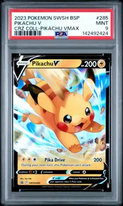 2023 POKEMON SWSH BLACK STAR PROMO #285 PIKACHU V PSA 9 - Image 1