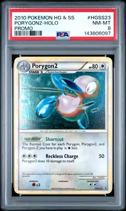 2010 POKEMON HEARTGOLD & SOULSILVER PROMO #HGSS23 PORYGON2-HOLO PSA 8 - Image 1