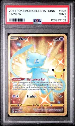 PSA 9 POKEMON 2021 CELEBRATIONS MEW SHINY SECRET RARE FULL ART 025 - Image 1
