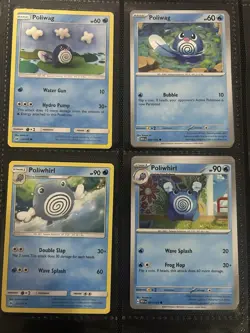 Pokemon TCG Poliwag Evolution Lot Of 4 Cards From Various Sets All NM - Image 1