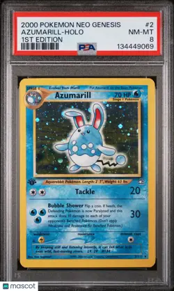 2000 Pokemon Neo Genesis 1st Edition Azumarill Holo PSA 8 2/111 - Image 1