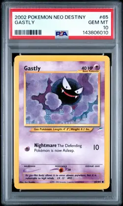 2002 POKEMON NEO DESTINY #65 GASTLY PSA 10 - Image 1