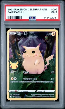 2021 POKEMON CELEBRATIONS #005 FULL ART/PIKACHU PSA 9 - Image 1