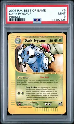 2003 POKEMON BEST OF GAME PROMO #6 DARK IVYSAUR PSA 9 - Image 1