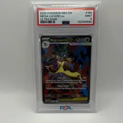 Pokemon Mega Lucario Ex 160/132 Me01: Mega Evolution Ultra Rare Holo 340 HP - Image 1