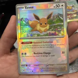 Pokemon Prismatic Evolutions Eevee Master Ball 074/131 Reverse Holo Rare - Image 1