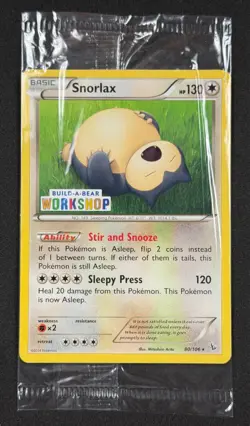 Pokemon TCG XY Flashfire #80/106 Snorlax Build-A-Bear Workshop Promo Sealed - Image 1