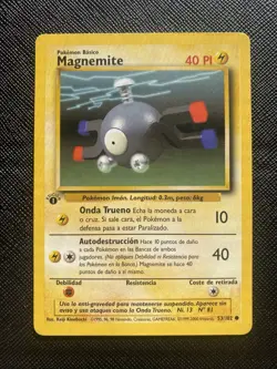 Pokemon TCG - Magnemite 53/102 [1st Edition] (Spanish) - Base Set - LP - Image 1