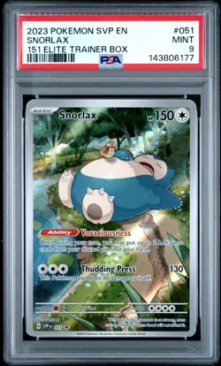 2023 POKEMON SVP EN-SV BLACK STAR PROMO 151 ELITE TRAINER BOX #051 SNORLAX PSA 9 - Image 1
