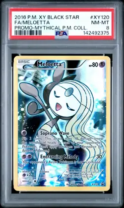 2016 POKEMON XY PROMO MYTHICAL POKEMON COLLECTION FULL ART/MELOETTA PSA 8 - Image 1