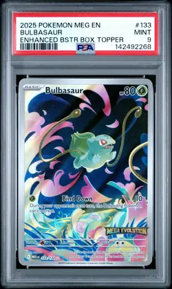 2025 POKEMON MEG EN-MEGA EVOLUTION ENHANCED BOOSTER BOX TOPPER BULBASAUR PSA 9 - Image 1