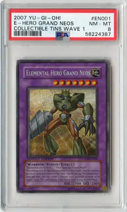 2007 Yu-Gi-Oh! - Elemental Hero Grand Neos - Secret Rare - CT04-EN001 - PSA 8 - Image 1