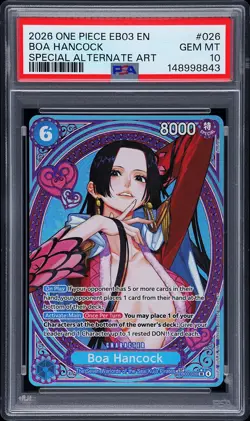 2026 ONE PIECE EB03-HEROINES EDITION SPECIAL ALT ART BOA HANCOCK PSA 10 - Image 1