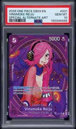 2026 ONE PIECE EB03-HEROINES EDITION SPECIAL ALT ART VINSMOKE REIJU PSA 10 - Image 1