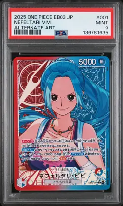 2025 ONE PIECE JAPANESE EB03-HEROINES EDITION ALT ART #001 NEFELTARI VIVI PSA 10 - Image 1