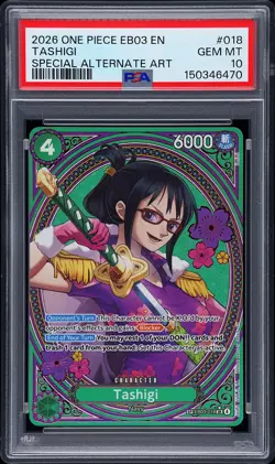 2026 ONE PIECE EB03-ONE PIECE HEROINES EDITION SPECIAL ALT ART TASHIGI PSA 10 - Image 1