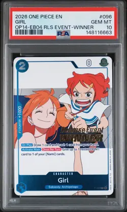 2026 ONE PIECE PROMOS THE AZURE SEA'S SEVEN RELEASE EVENT-WINNER GIRL PSA 10 - Image 1