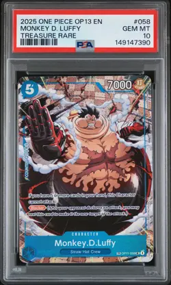 2025 ONE PIECE OP13-CARRYING ON HIS WILL TREASURE RARE MONKEY D. LUFFY PSA 10 - Image 1